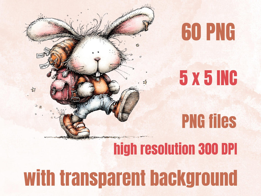 Farm Adventure Clipart, Whimsical Quirky Farm Animals PNG Illustrations (Digital Download, Commercial Use)