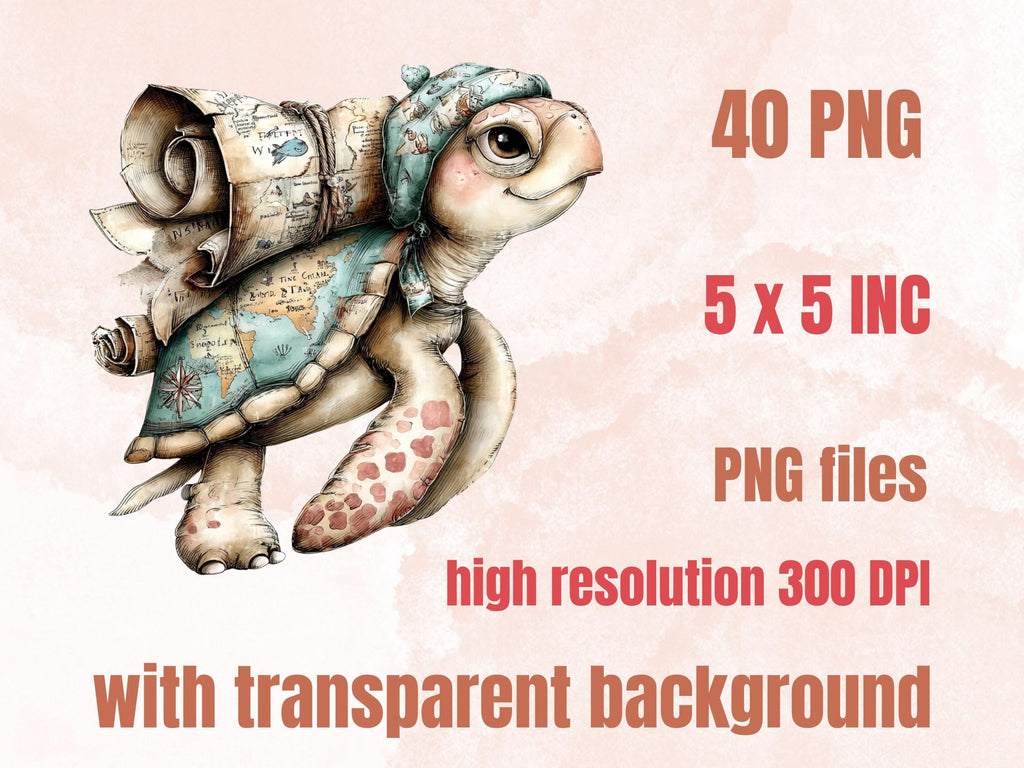 Underwater Adventure Clipart, Funny Quirky Ocean Animals PNG Illustrations (Digital Download, Commercial Use)