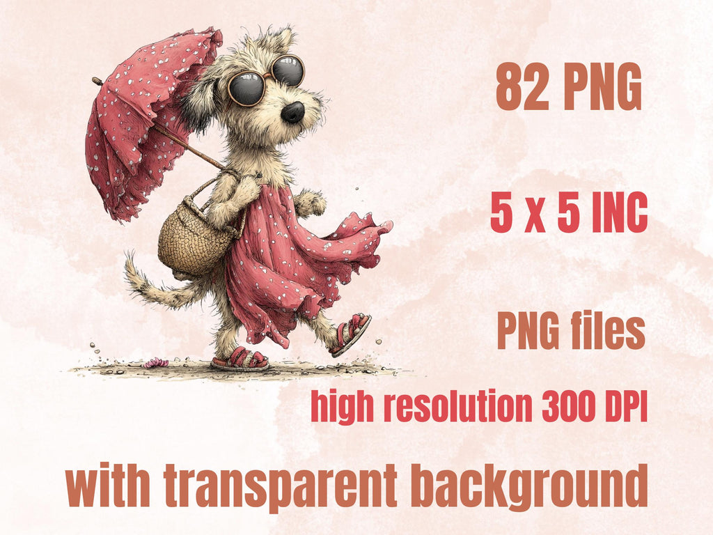 Pinky Summer Clipart Bundle | 82 Whimsical Quirky Beach PNG Graphics (Digital Download)