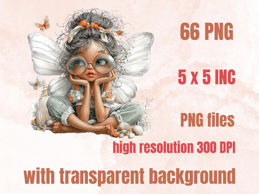 Summer Fairy Clipart Bundle | 66 Boho Beach Fantasy Whimsical PNG | Fairy Magic Digital Download