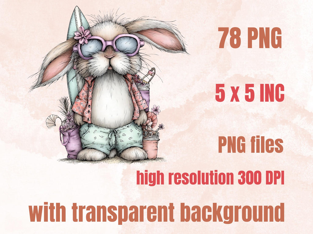 Beach Day Clipart Bundle | 78 Whimsical Quirky Beach PNG | Summer Holiday Digital Download