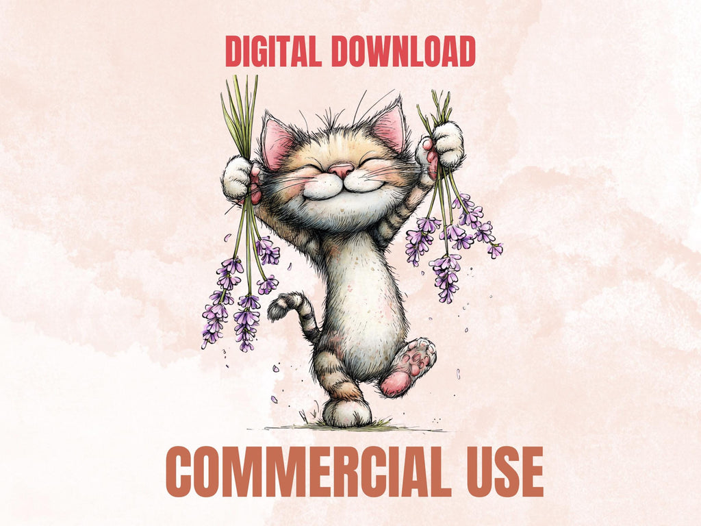 Lavender Clipart Bundle | 48 Whimsical Quirky Lavender PNG | Floral Purple Digital Download