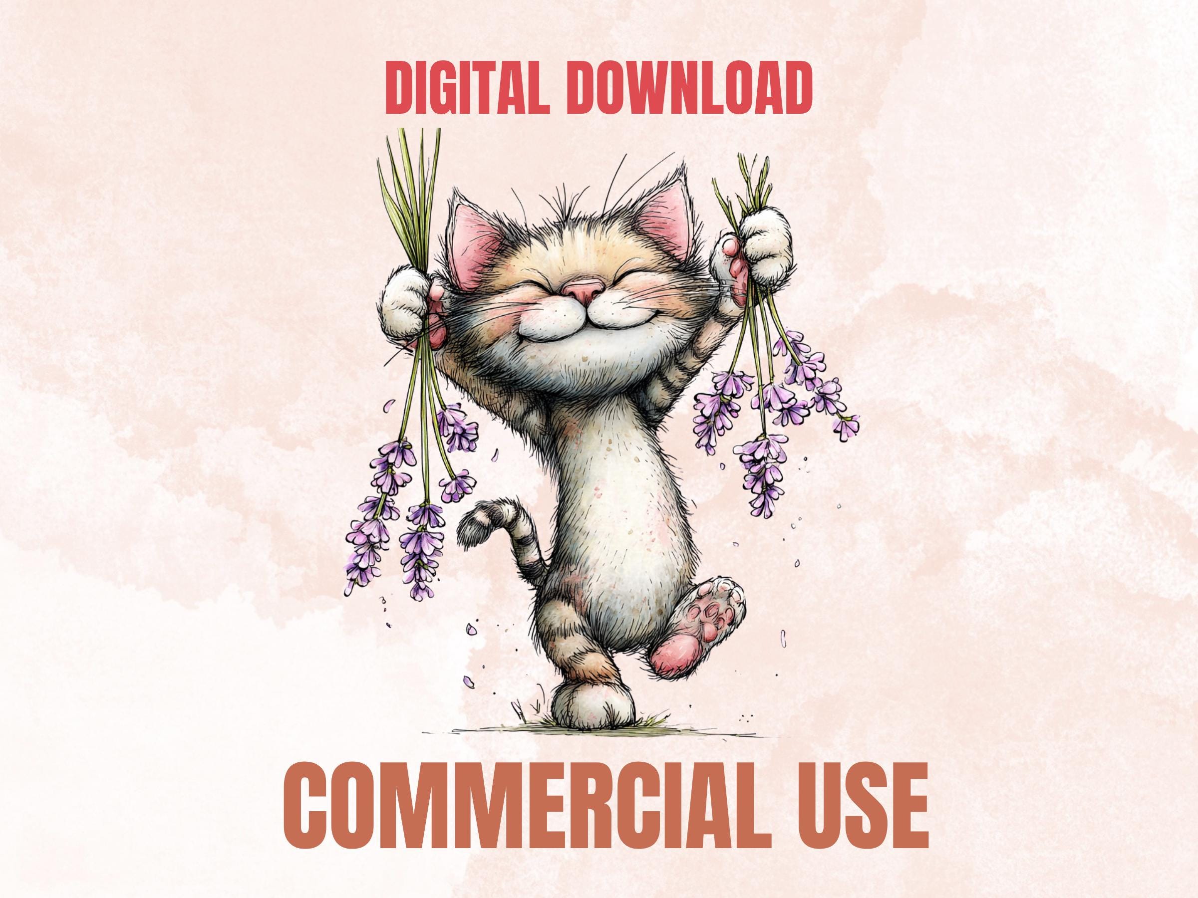 Lavender Clipart Bundle | 48 Whimsical Quirky Lavender PNG | Floral Purple Digital Download