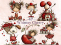 Cherry Clipart Bundle | 47 Whimsical Quirky Cherry PNG | Summer Fruit Digital Download