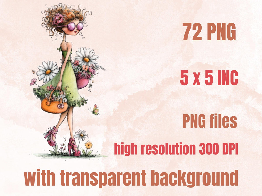 Summer Garden Clipart Bundle | 72 Whimsical Quirky Garden PNG | Gardening Digital Download
