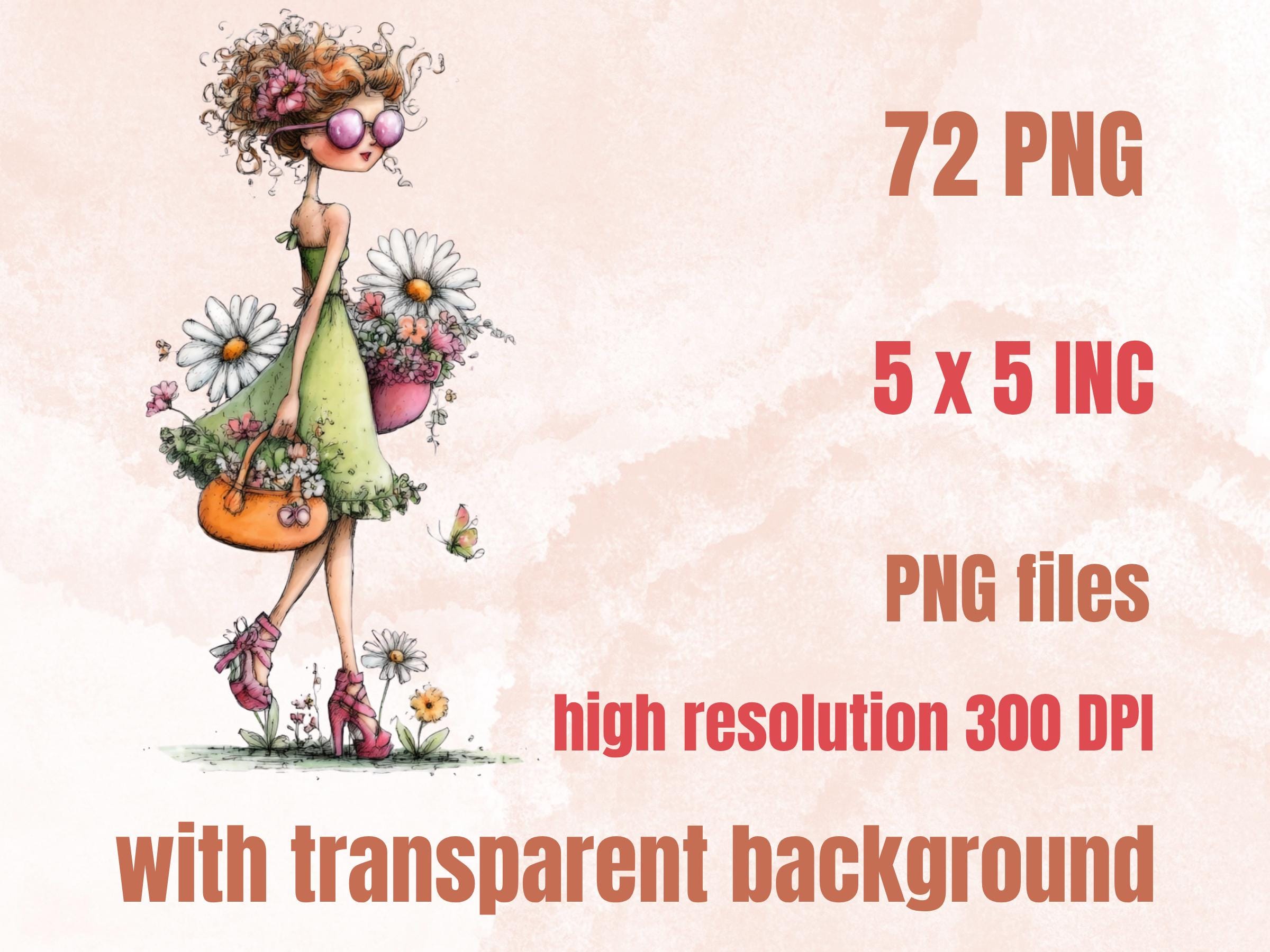 Summer Garden Clipart Bundle | 72 Whimsical Quirky Garden PNG | Gardening Digital Download