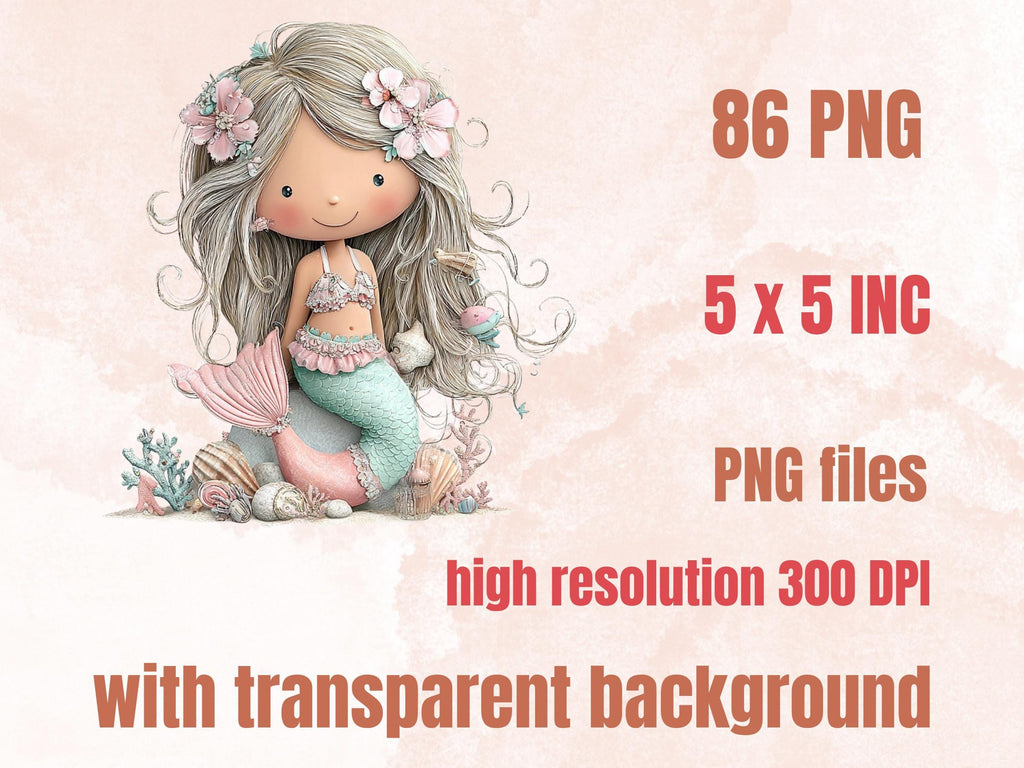 Pastel Ocean Clipart Bundle | 86 Soft Summer Ocean PNG | Whimsical Sea Digital Download