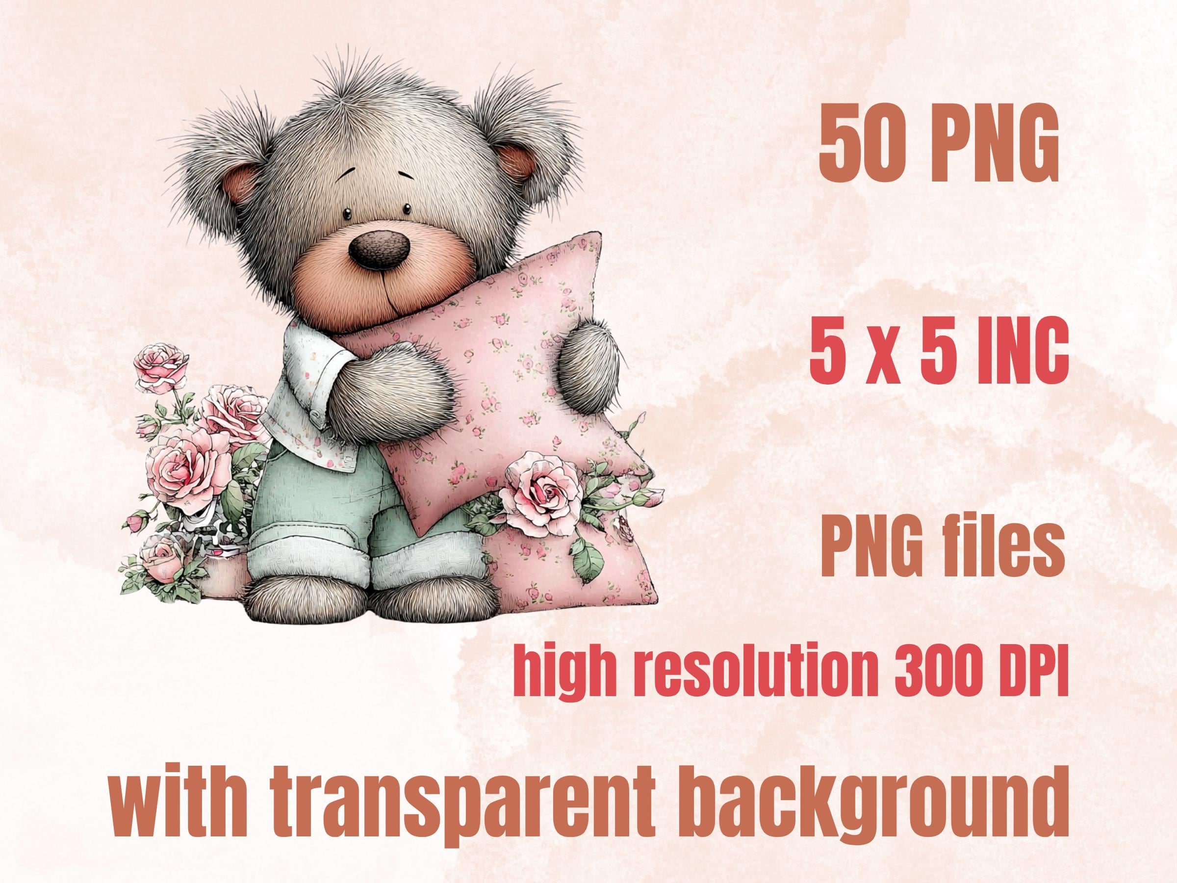 Shabby Chic Clipart Bundle | 50 Whimsical Quirky Floral PNG | Vintage Pastel Flowers Digital Download