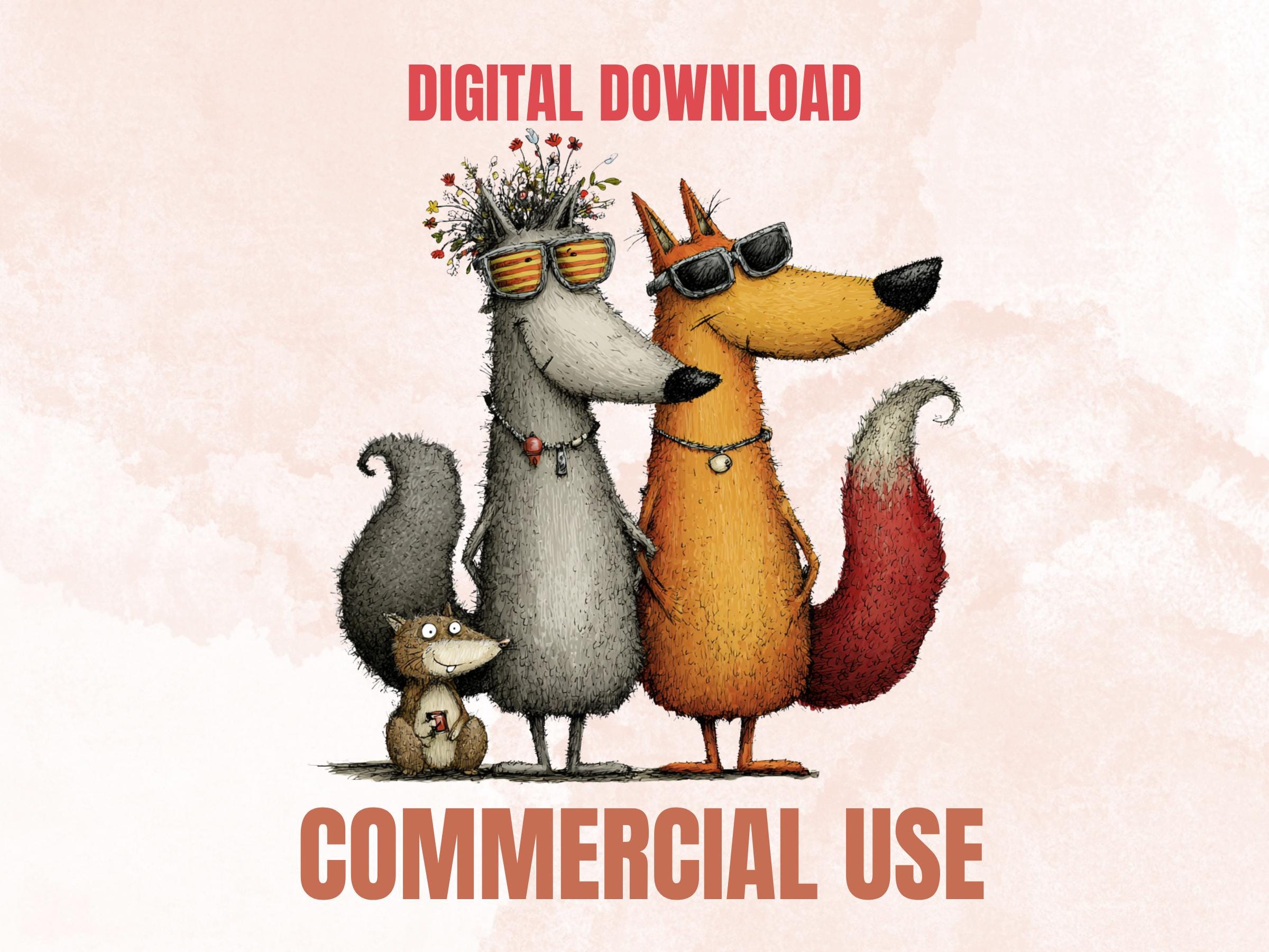Forest Friends Clipart Bundle | 72 Whimsical Quirky Forest PNG | Woodland Animals Download