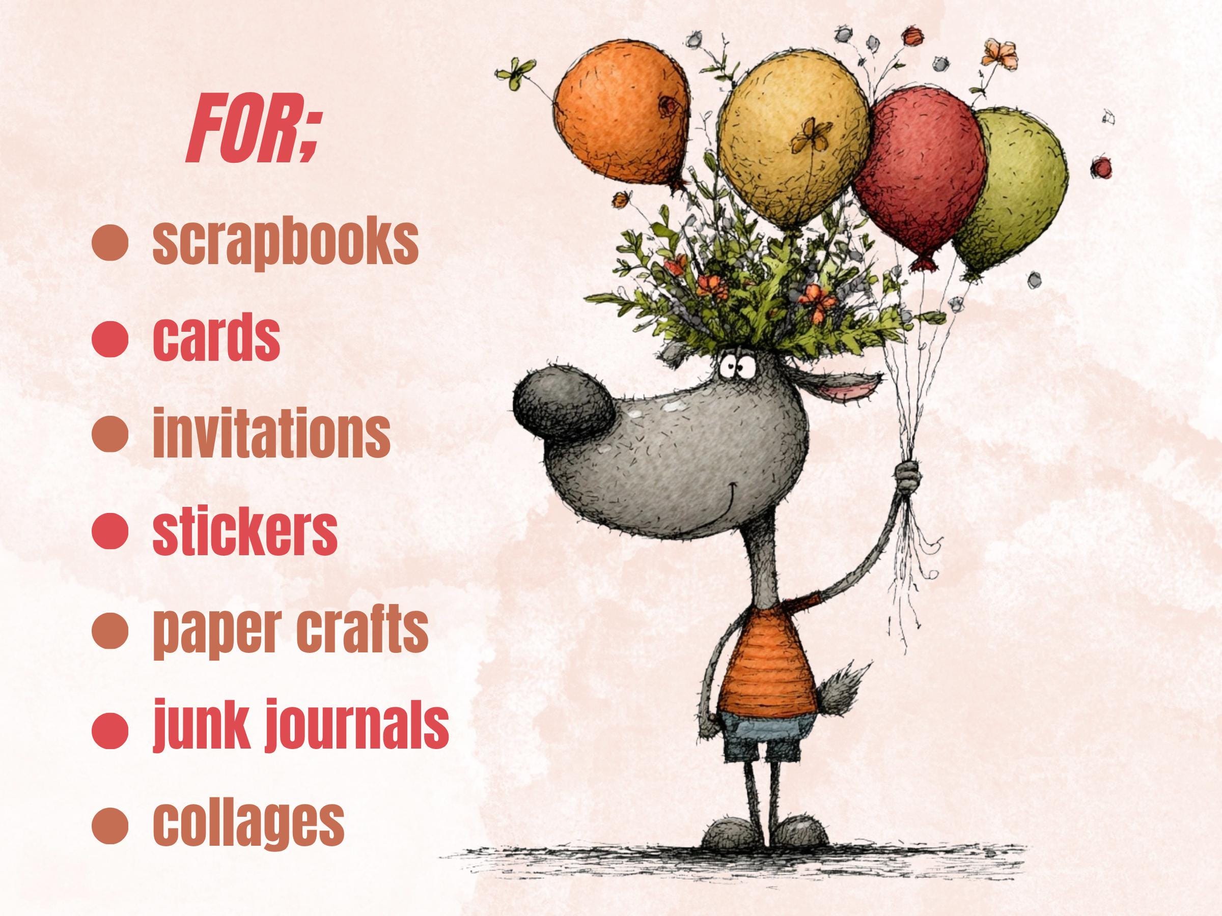 Forest Birthday Clipart, Quirky Woodland Party Animals PNG Illustrations (Digital Download, Commercial Use)