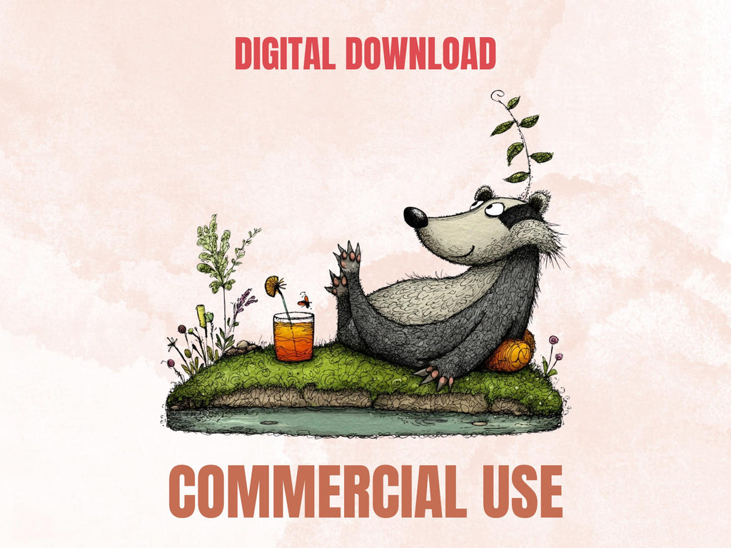Summer Forest Animals Clipart, Whimsical Quirky Woodland PNG Illustrations (Digital Download, Commercial Use)