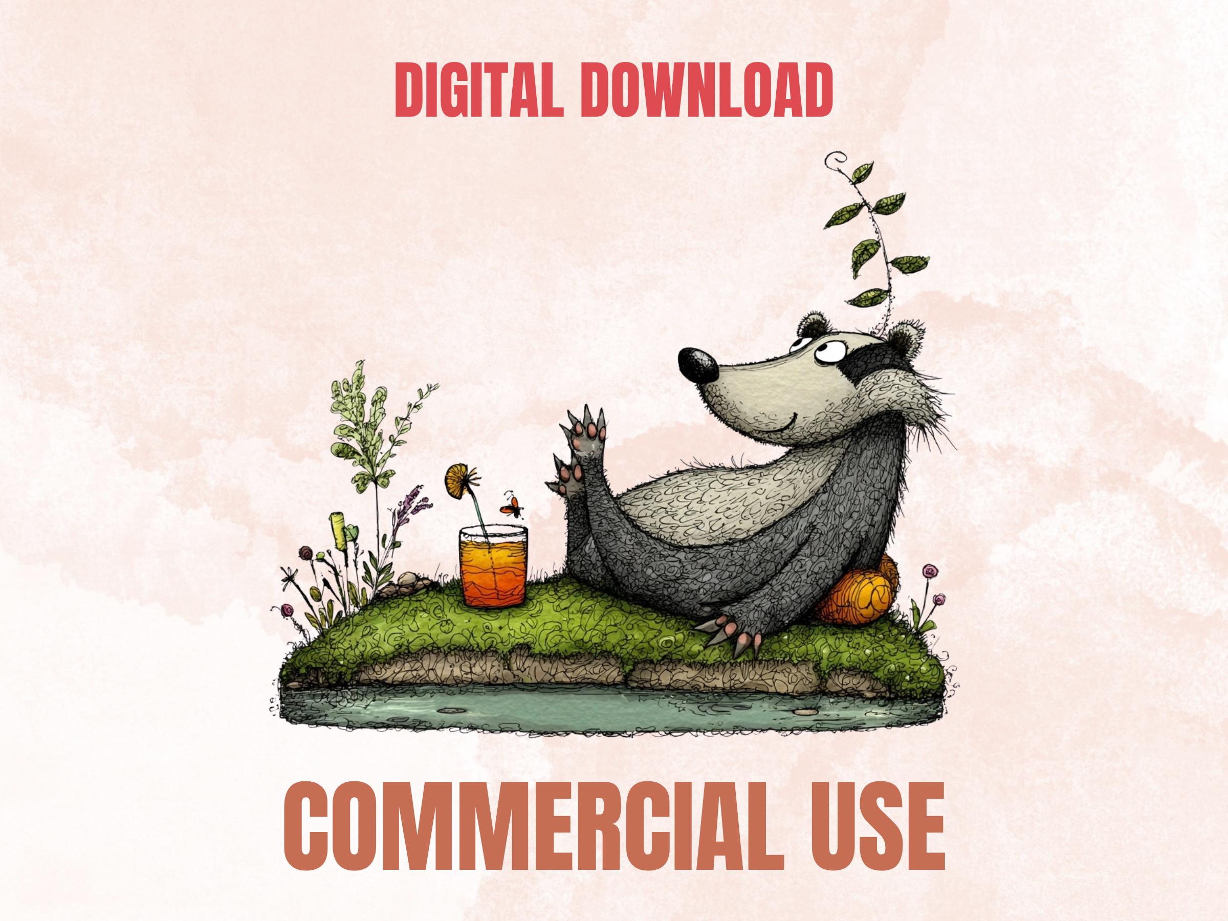 Summer Forest Animals Clipart, Whimsical Quirky Woodland PNG Illustrations (Digital Download, Commercial Use)