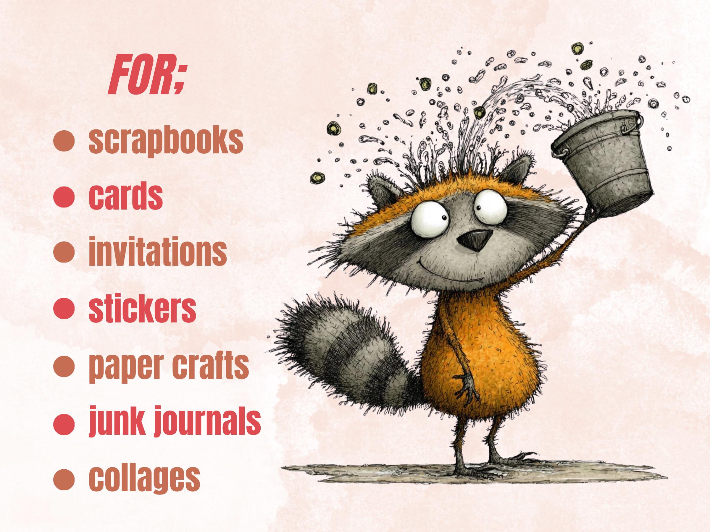 Summer Forest Animals Clipart, Whimsical Quirky Woodland PNG Illustrations (Digital Download, Commercial Use)