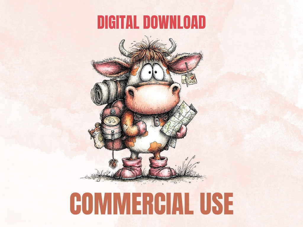 Farm Adventure Clipart, Whimsical Quirky Farm Animals PNG Illustrations (Digital Download, Commercial Use)