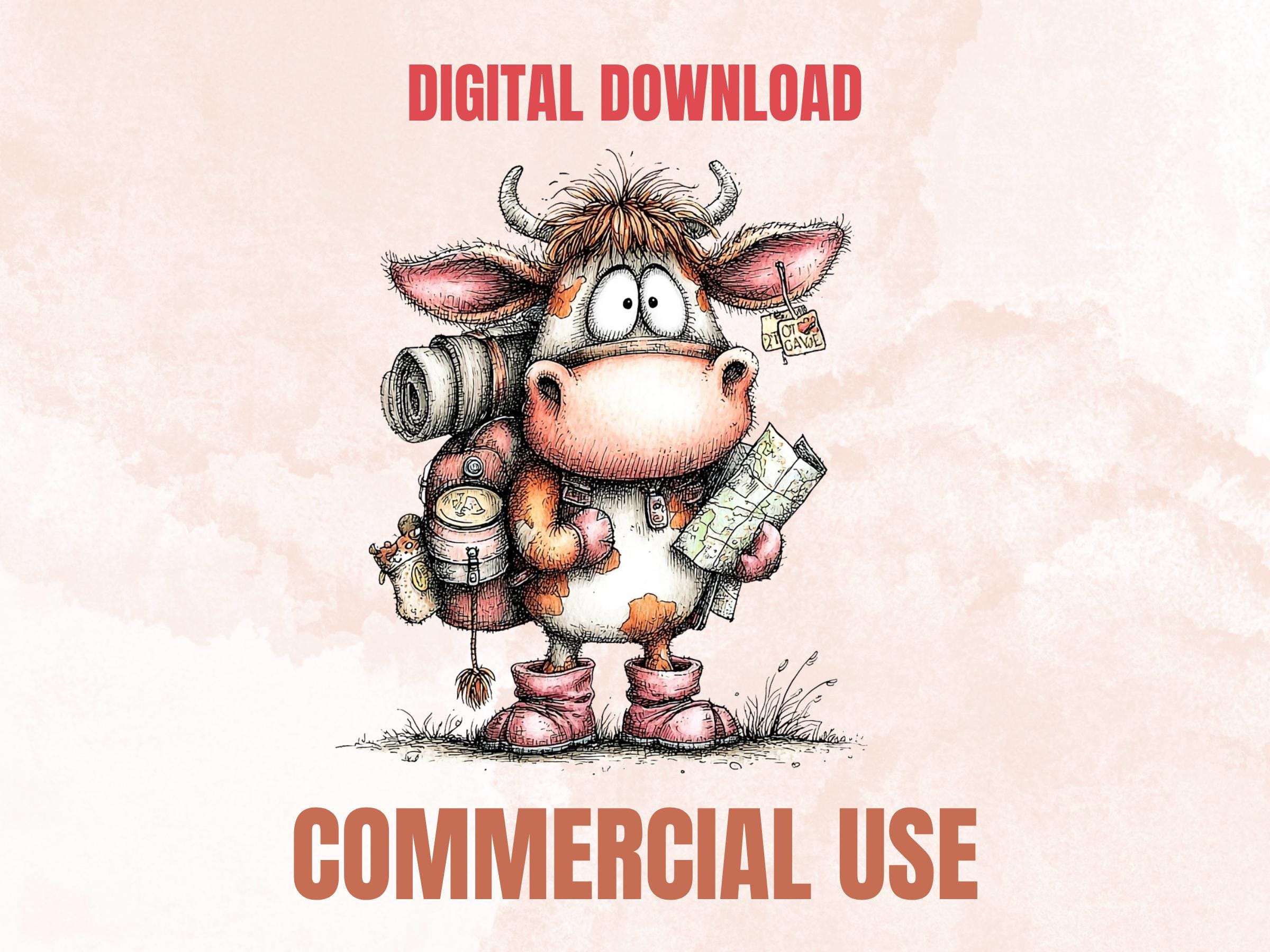 Farm Adventure Clipart, Whimsical Quirky Farm Animals PNG Illustrations (Digital Download, Commercial Use)