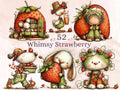 Strawberry Clipart Bundle | 52 Whimsical Quirky Berry PNG | Summer Fruit Digital Download