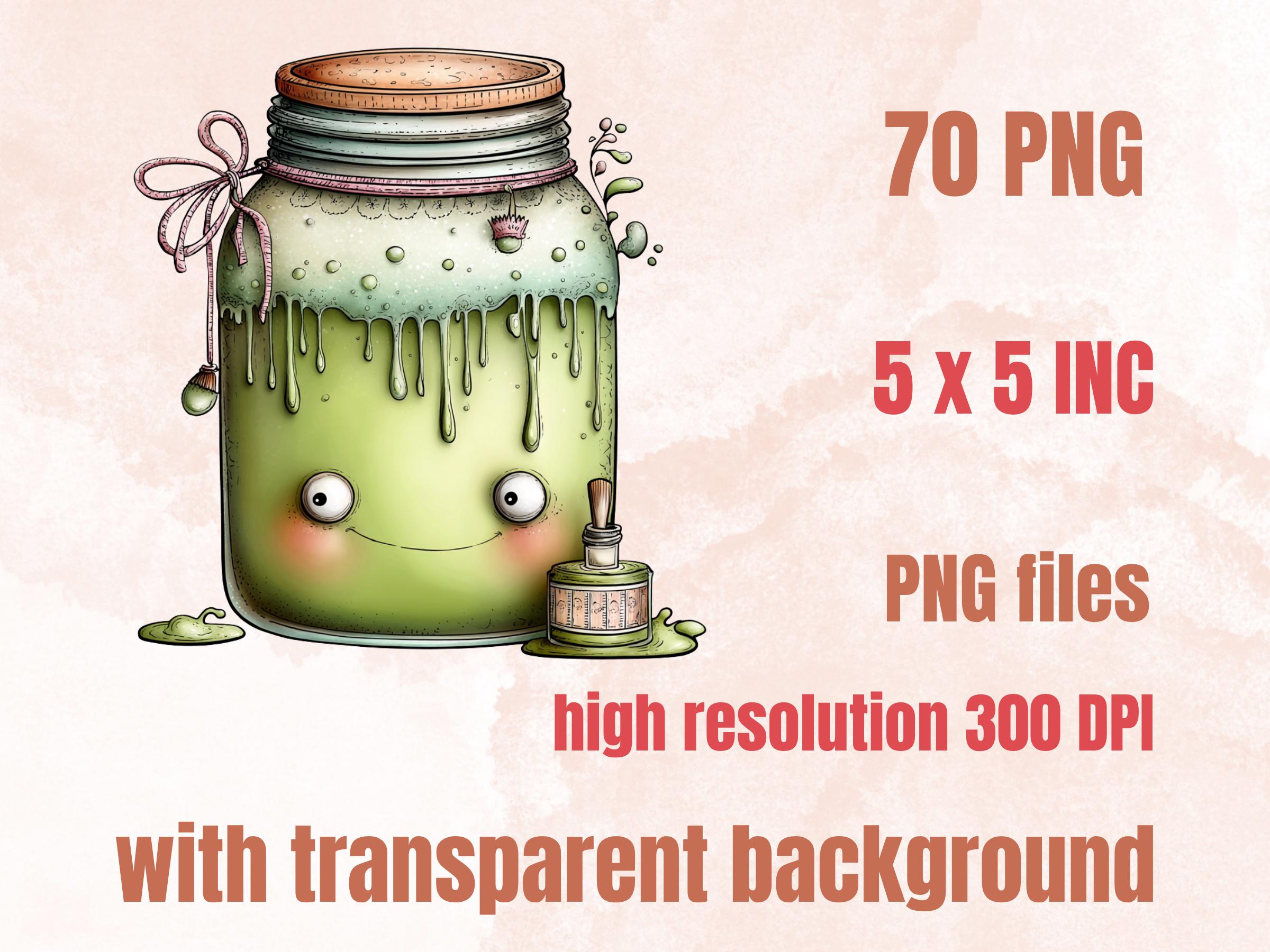 Matcha Clipart Bundle | 70 Whimsical Quirky Drink PNG | Green Latte Digital Download