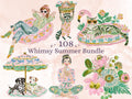 Whimsy Summer Bundle Clipart | 108 Whimsical Quirky Tropical PNG | Summer Beach Digital Download