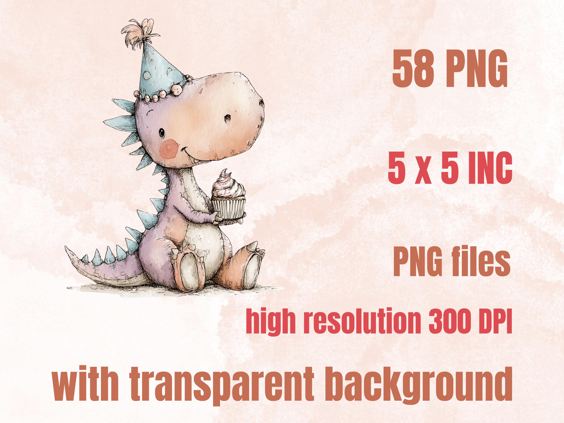Whimsy Dino Clipart| 58 Whimsical Quirky Dinosaur PNG | Nursery Dinosaurs Digital Download