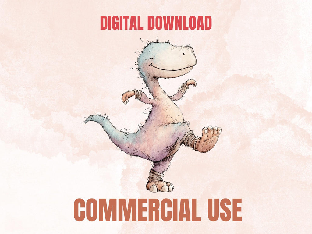 Whimsy Dino Clipart| 58 Whimsical Quirky Dinosaur PNG | Nursery Dinosaurs Digital Download