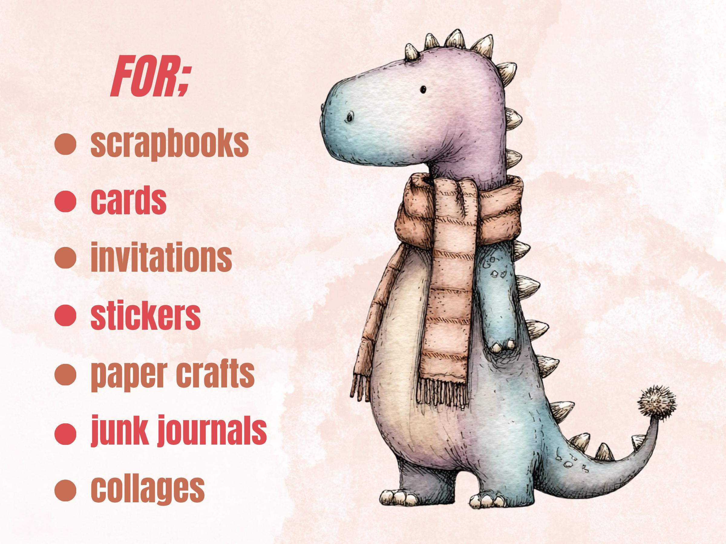 Whimsy Dino Clipart| 58 Whimsical Quirky Dinosaur PNG | Nursery Dinosaurs Digital Download