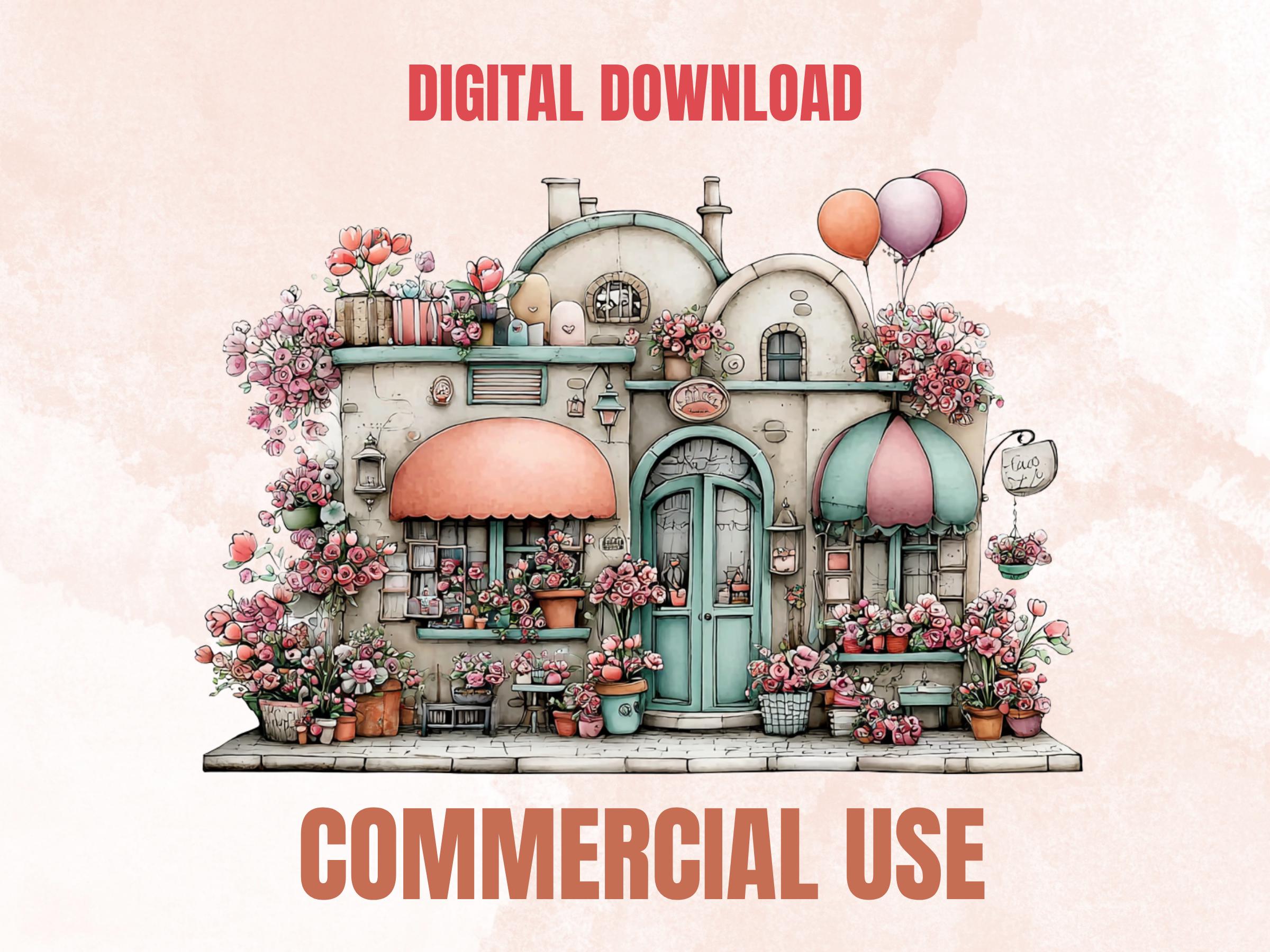Shabby Chic Clipart Bundle | 50 Whimsical Quirky Floral PNG | Vintage Pastel Flowers Digital Download