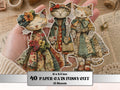 Whimsical Paper Cats Fussy Cut Bundle, 40 Mixed Media Cat Cutouts, Animal Ephemera Junk Journal Scrapbook Sheets