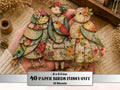 Whimsical Paper Birds Fussy Cut Bundle, 40 Mixed Media Bird Cutouts, Nature Ephemera Junk Journal Scrapbook Sheets
