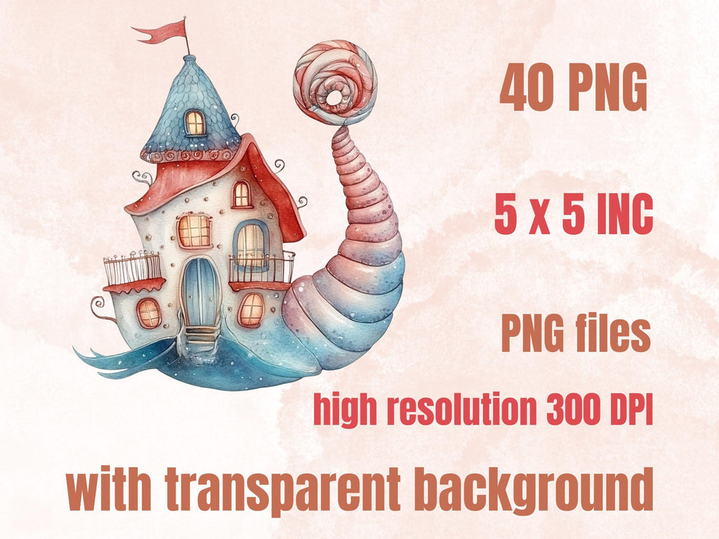 Quirky Summer Houses Clipart | 40 Whimsical Beach House PNG | Cottage Digital Download