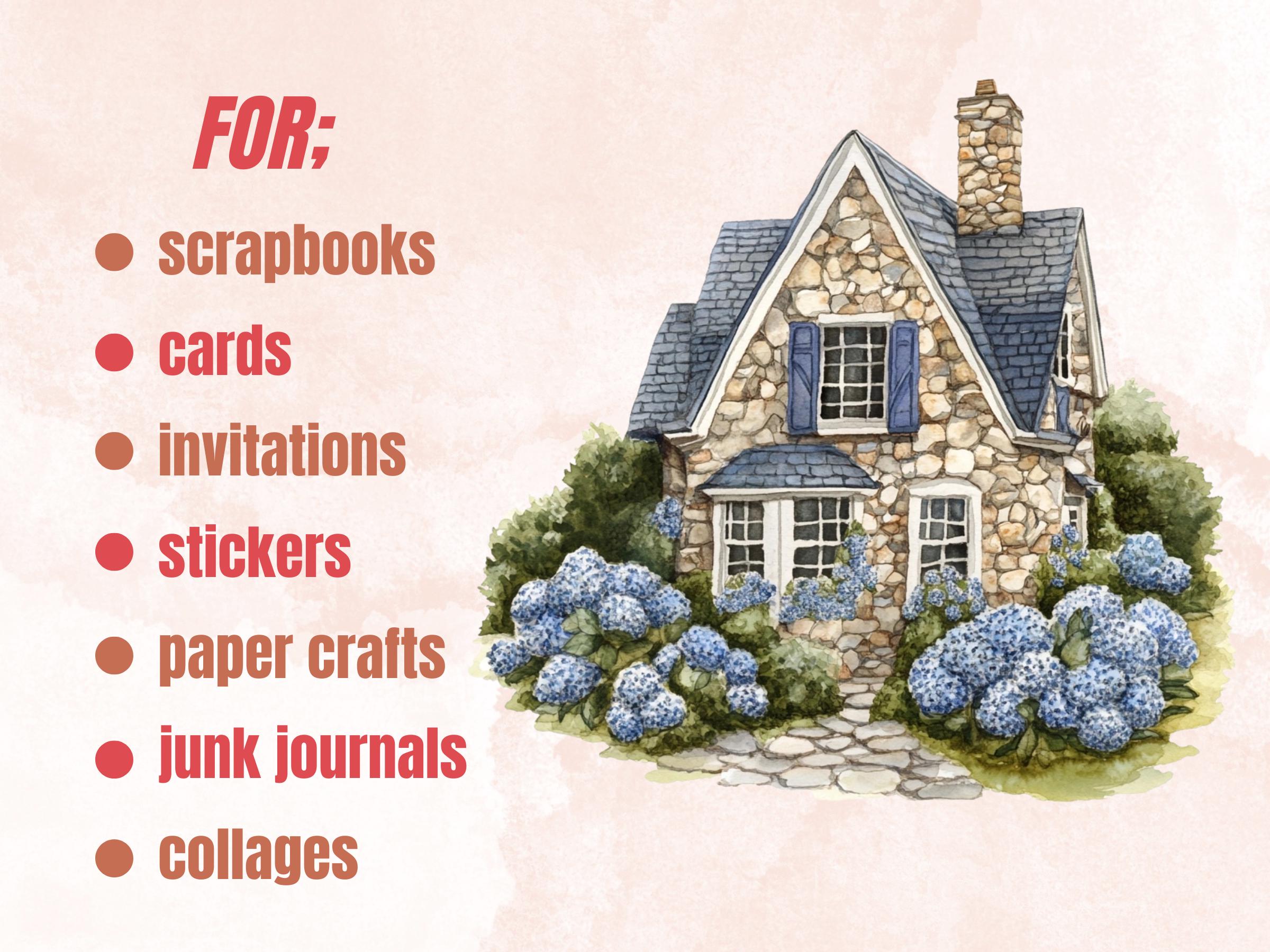 Quirky Floral Houses Clipart | 42 Whimsical Home with Flowers PNG | Cottage Garden Digital Download