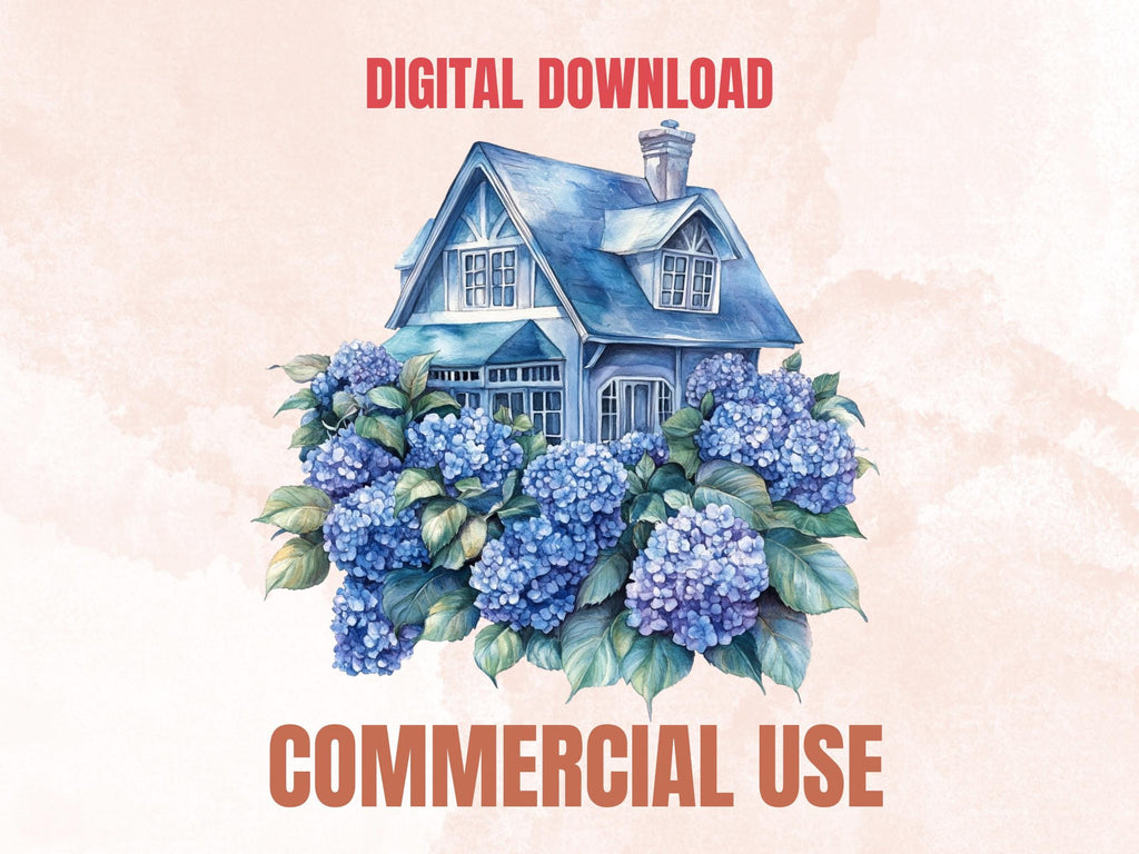 Quirky Floral Houses Clipart | 42 Whimsical Home with Flowers PNG | Cottage Garden Digital Download