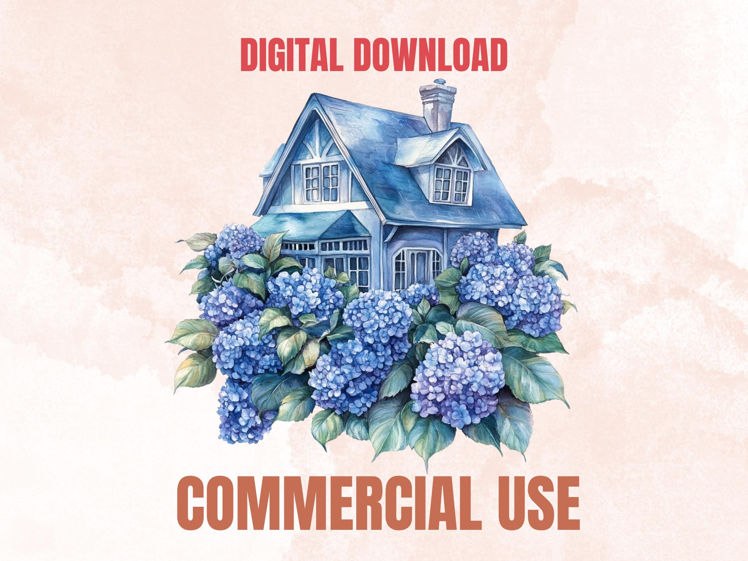 Quirky Floral Houses Clipart | 42 Whimsical Home with Flowers PNG | Cottage Garden Digital Download