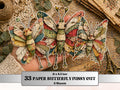 Whimsical Paper Butterfly Fussy Cut Bundle, 33 Butterfly Cutouts, Nature Ephemera Junk Journal Scrapbook Sheets
