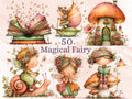 Magical Fairy Clipart Bundle | 50 Whimsical Quirky Fairy PNG | Enchanted Fantasy Download