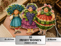 Fruit Women Fussy Cut Printable, 35 Whimsical Fruit Girl Cutouts, Quirky Ephemera Junk Journal Scrapbook Sheets