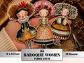 Baroque Woman Fussy Cut Printable, 35 Quirky Vintage Girl Cutouts, Rococo Ephemera Junk Journal Scrapbook Sheets