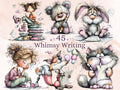 Whimsy Writing Clipart Bundle | 45 Whimsical Quirky Writing PNG | Writer Gift Digital Download