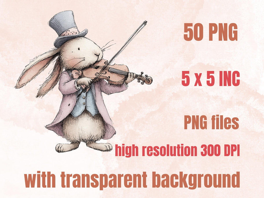 Whimsy Music Clipart Bundle | 50 Whimsical Quirky Music PNG | Musician Animals Digital Download