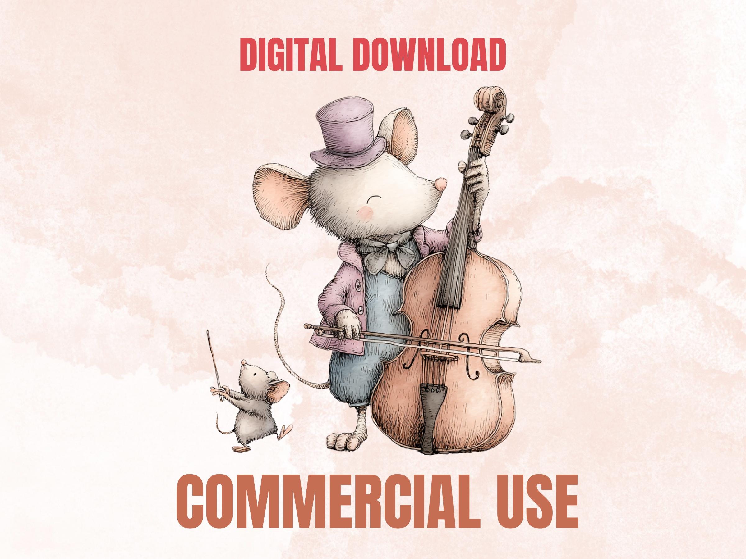 Whimsy Music Clipart Bundle | 50 Whimsical Quirky Music PNG | Musician Animals Digital Download