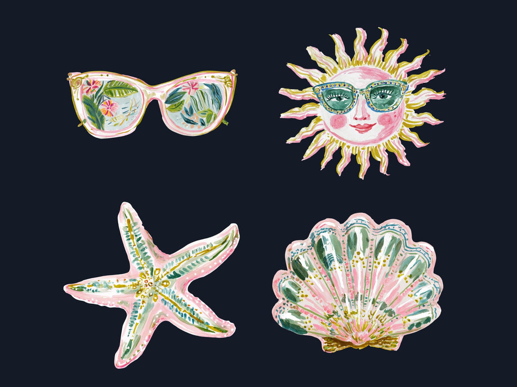 Whimsy Summer Bundle Clipart | 108 Whimsical Quirky Tropical PNG | Summer Beach Digital Download