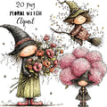 Floral Witch Whimsical Clipart