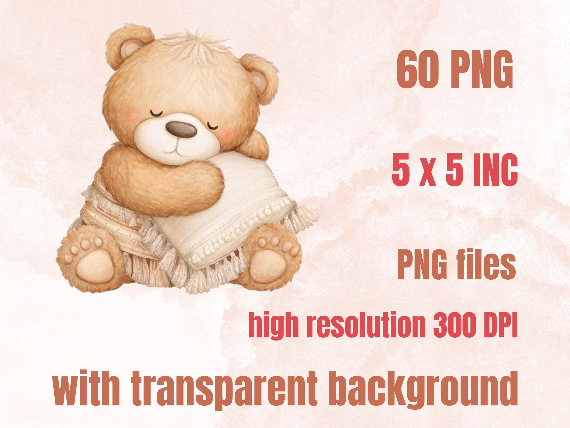 Neutral Boho Teddy Bear Clipart | 42 Whimsical Quirky Bear PNG | Nursery Teddies Digital Download