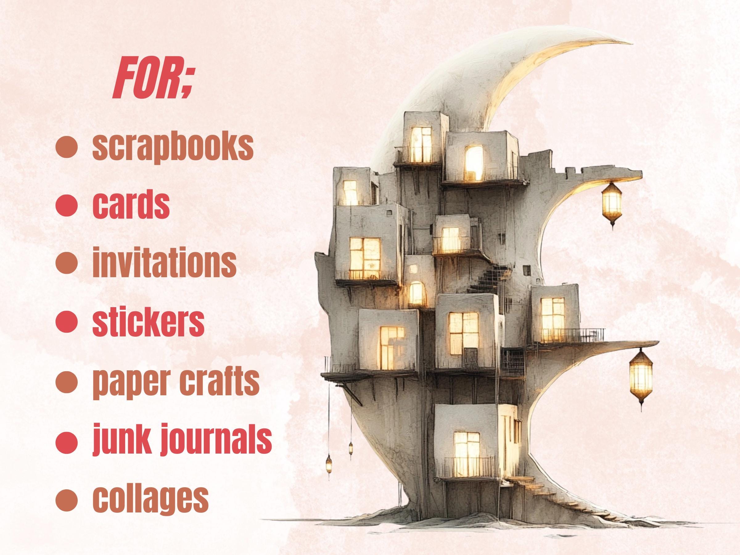 Fantasy Apartments Clipart | 42 Whimsical Quirky City PNG | Magical Home Digital Download