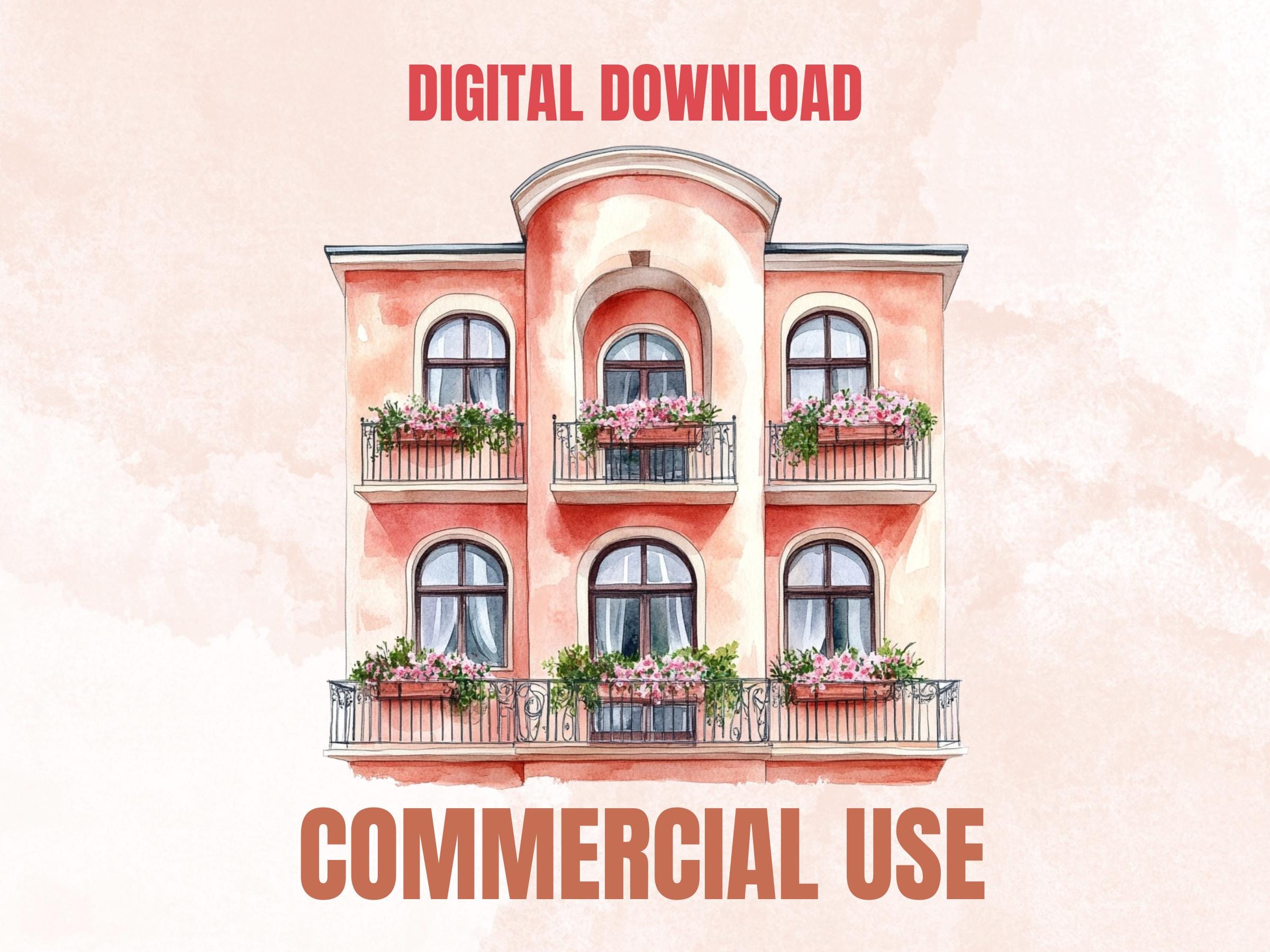 Fantasy Apartments Clipart | 42 Whimsical Quirky City PNG | Magical Home Digital Download