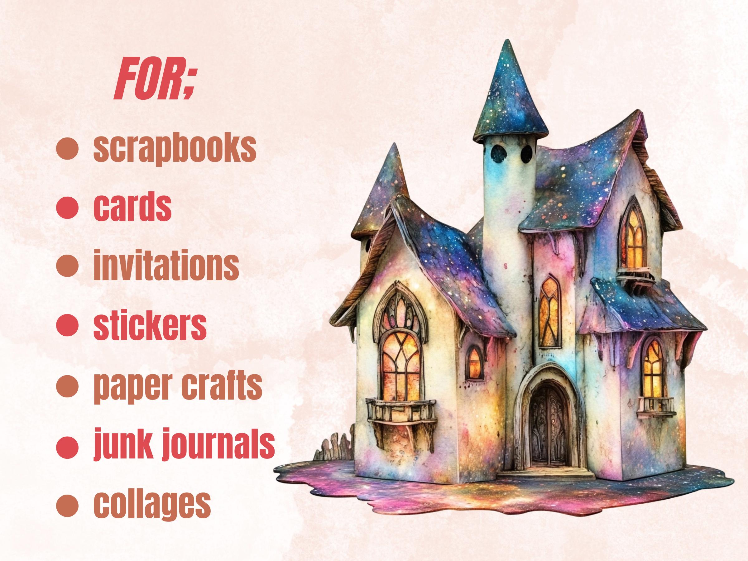Grunge Houses Clipart | 40 Urban Distressed House PNG | Quirky Home Digital Download