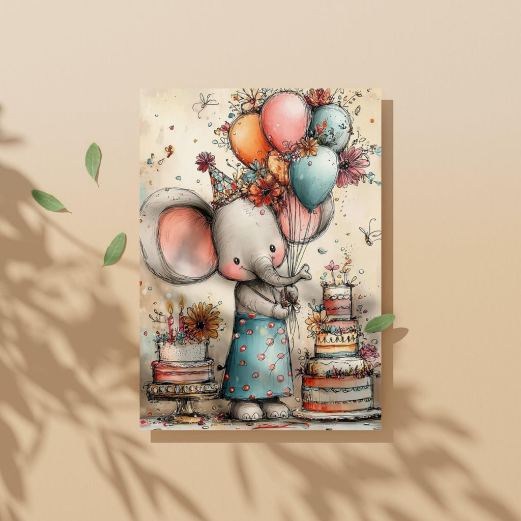 Birthday Cuties Digital Paper Pack | Quirky Whimsical Junk Journal Scrapbook (32 Sheets Letter Size)