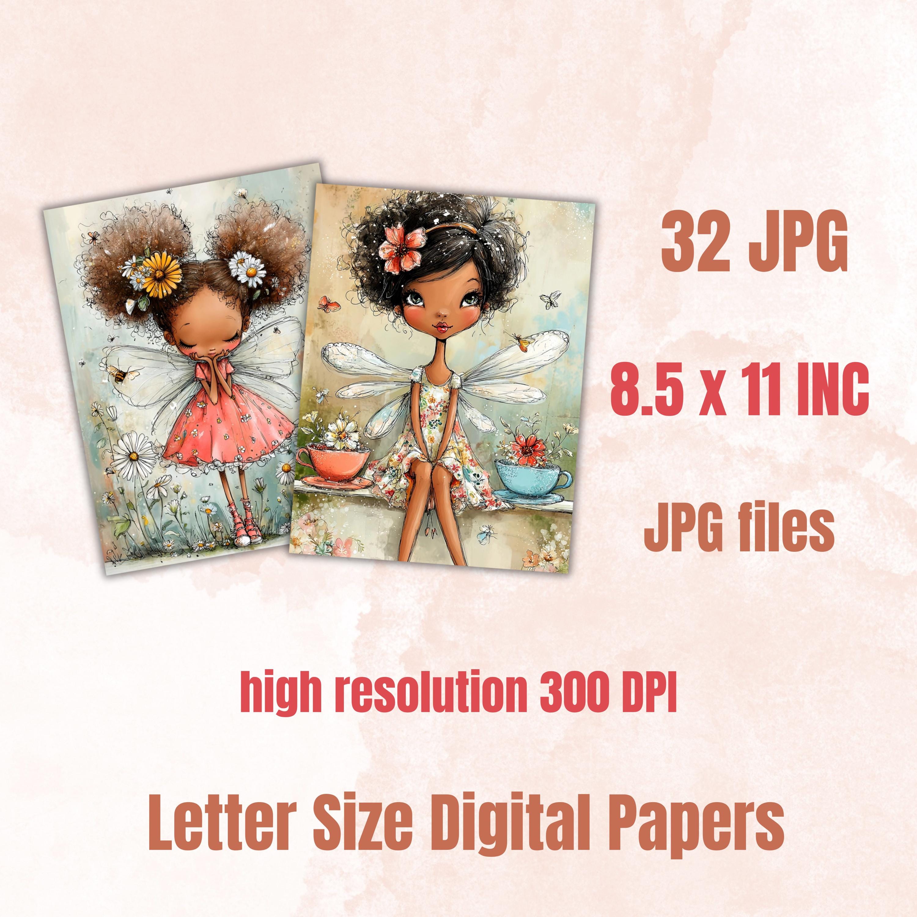 Fairy Garden Digital Paper Pack | Enchanted Botanical Junk Journal Scrapbook Printable (32 Sheets)
