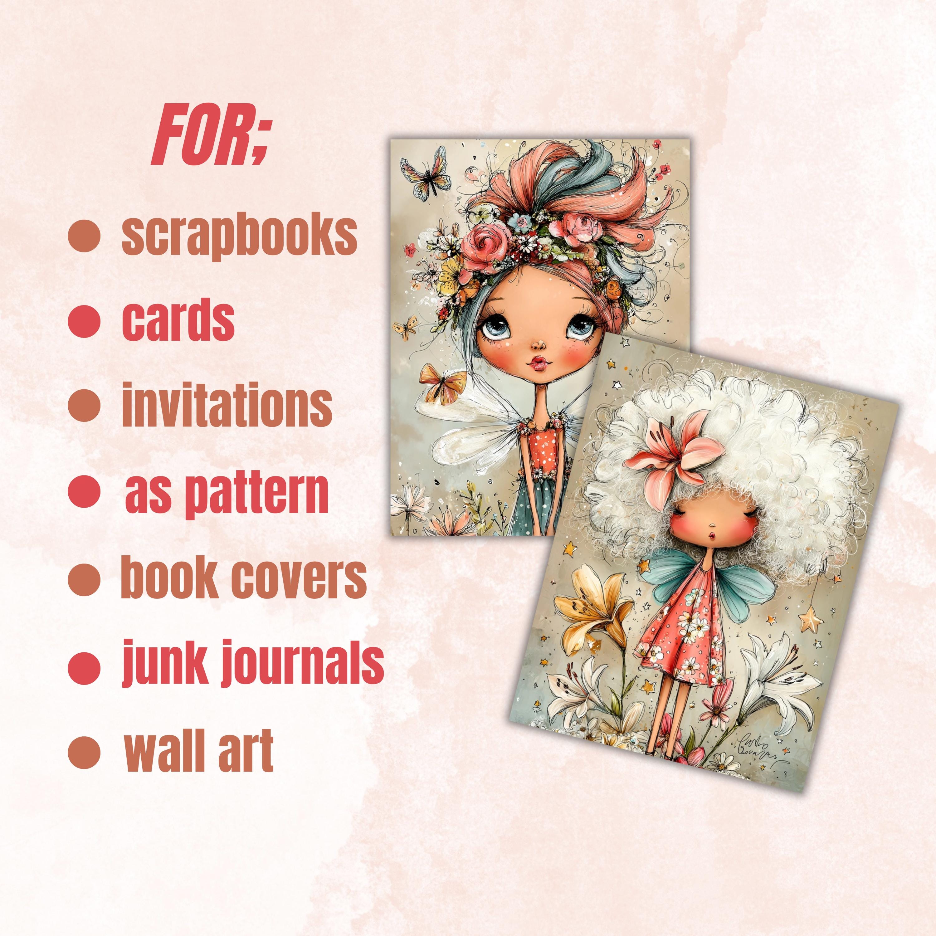 Fairy Garden Digital Paper Pack | Enchanted Botanical Junk Journal Scrapbook Printable (32 Sheets)