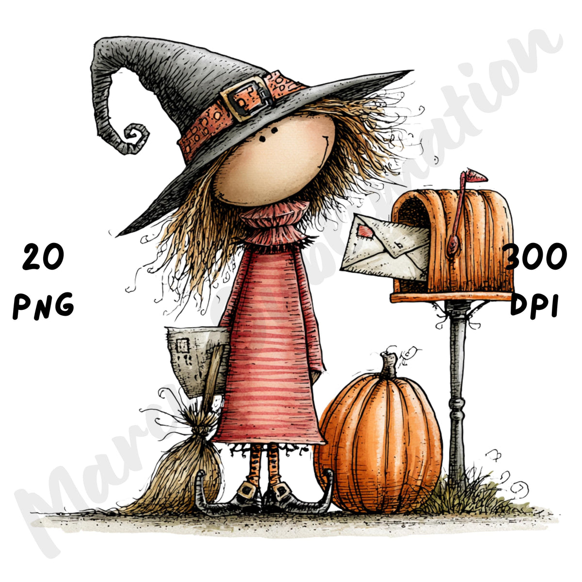 Halloween Witch Quirky Clipart