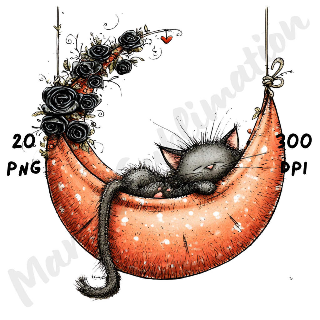 Halloween Black Cat Quirky Clipart